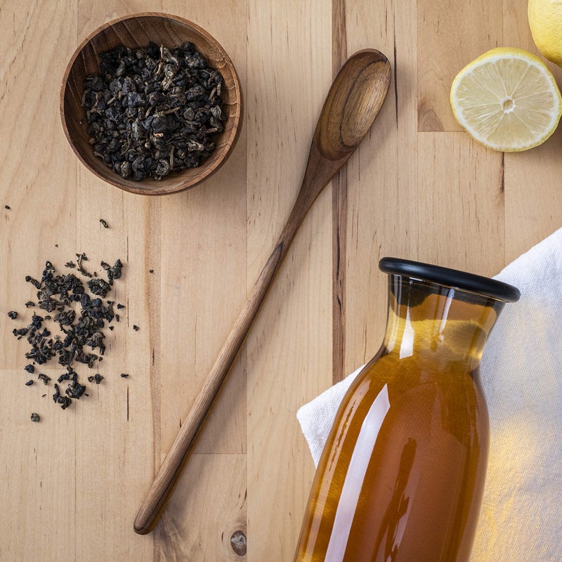 FAAY - 4 Pcs 9.5â€ Long Teak Spoon, Chef Testing Spoons, Handcrafted Cocktail Stirring, Tea, Drip/French Press Coffee, Milkshake, Cold Drink, Mixing Spoons - Image 3